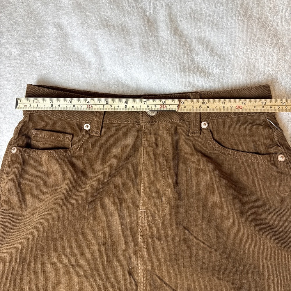 Time and Tru Women's SIZE 0 Corduroy Midi Skirt with Front Slit BROWN - Picture 5 of 6
